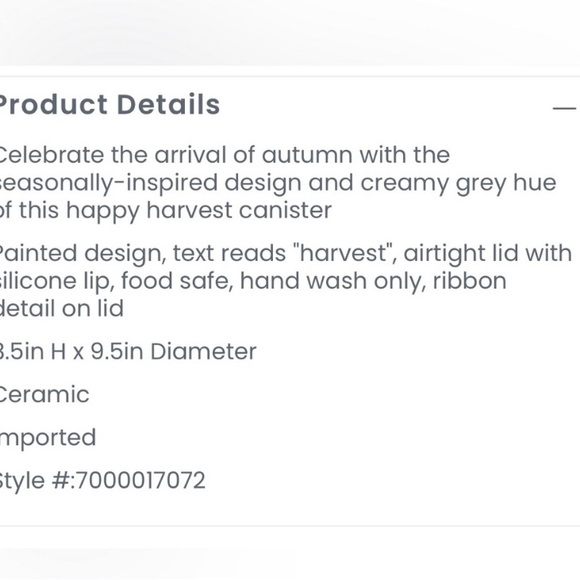 NEW Rae Dunn "HARVEST" Grey Ceramic Canister Cookie Jar - Picture 11 of 11